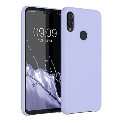 Abbildung von kwmobile Hülle kompatibel mit Xiaomi Redmi Note 7 / Pro Silikon Handy Case Handyhülle weiche Oberfläche kabelloses Laden Pastell Lavendel