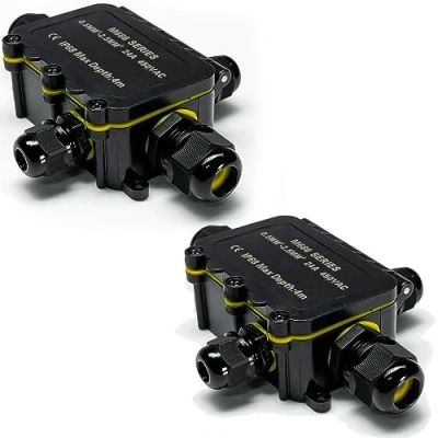 Abbildung von Grafner 2x wasserdichte Abzweigdose, 4 Wege, IP68, polig, Ø5 12mm, 0,52,5 mm², 24A 450V, Abzweigdose Anschlussdose staubdicht außen outdoor Verbindungsmuffe Garten Erdkabel Feuchtraum