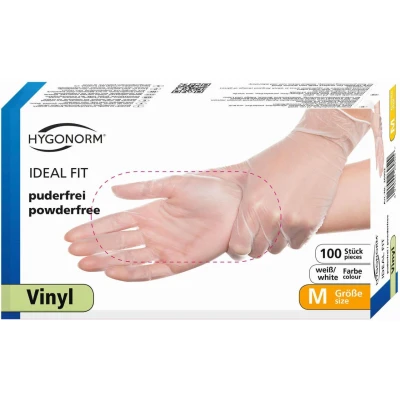 Abbildung von HYGONORM Einmalhandschuhe IDEAL FIT M weiß