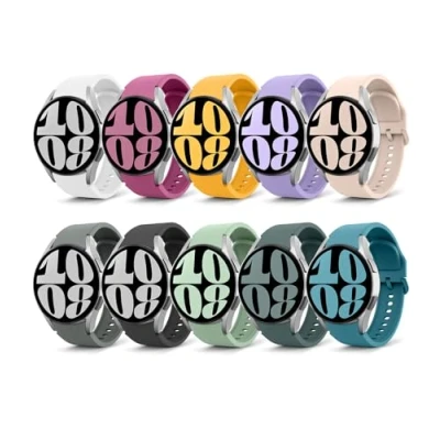 Abbildung von MoKo 10 Stück Armband Kompatibel mit Samsung Galaxy Watch 7 FE 6 5 4 40mm 44mm/Watch Classic 43mm 47mm/Watch Pro 45mm/Watch 42mm 46mm, Weiches Silikon Ersatzarmband, Mehrfarbig A