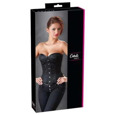 Abbildung von Cottelli Collection Corsage Brokat schwarz mit Strapsen sexy L (1 tlg)