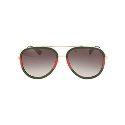 Abbildung von Gucci Sonnenbrille, Damen, Größe: 57, Gold/green