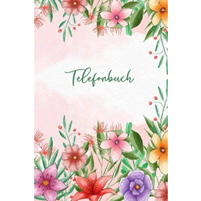 Abbildung von Telefonbuch: Adressbuchlein und Kontaktbuch, 900+ Kontakte Telefonbuch mit A Z Register Telefon &amp; Adressbuch für Persönliche Berufliche Blumen Design
