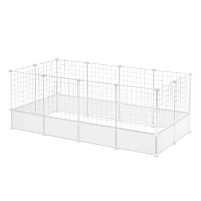 Abbildung von EUGAD Freigehege, Kaninchen Gehege, Meerschweinchen Käfig, Weiß 142x71x53cm