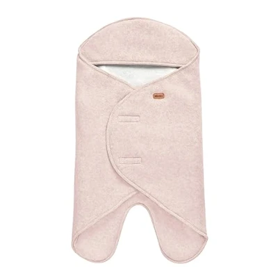 Abbildung von BÉABA, Babynomade Double Fleece, Baby Winter Wickeldecke, Autositz/Kinderwagen/Gondel/Transat, Weich, Warm, Wasserabweisend, Atmungsaktiv, Passt durch Gurte, Rosa/Weiß,0 6 Monate