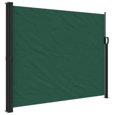 Abbildung von vidaXL Seitenmarkise, Sichtschutz Ausziehbar, Windschutz Sonnenschutz für Garten Balkon Terrasse, Seitenrollo Seitenwandmarkise, Dunkelgrün 160x300cm