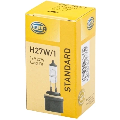 Abbildung von HELLA 8GH 008 991 021 Glühlampe, Fernscheinwerfer H27W/1 12V 27W Halogen HYUNDAI: ix35, i30 I Kombi, Schrägheck, KIA: Sportage III, SORENTO 3
