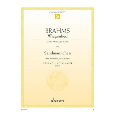 Abbildung von Wiegenlied / Sandmännchen: F Dur. mittlere Singstimme und Klavier.: major G major. medium voice and piano. moyenne. (Edition Schott Einzelausgabe)