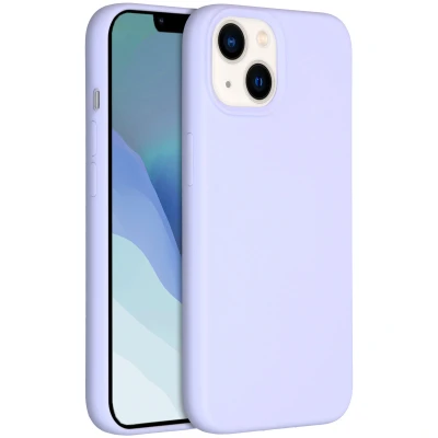 Abbildung von Apple iPhone 14 Hülle Silikon Accezz Soft Case/Backcover Handyhülle Lila