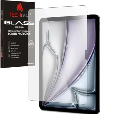 Abbildung von TECHGEAR Displayschutzfolie aus gehärtetem Glas für iPad Air 13 Zoll (33 cm), matt, Härtegrad 9H, kratzfest, blasenfrei, hergestellt Apple 2024 (M2)
