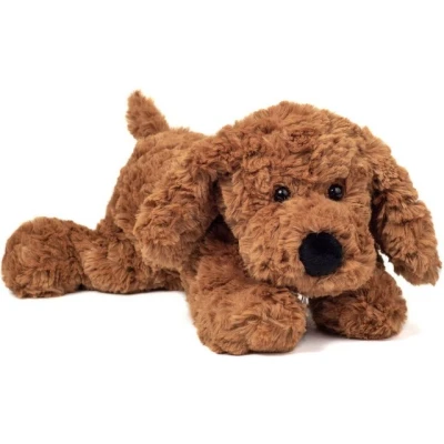 Abbildung von Teddy Hermann® Kuscheltier Schlenkerhund liegend dunkelbraun, 28 cm, mit Schlenkerbeinen