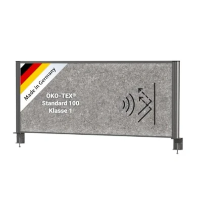 Abbildung von MAUL Tisch Trennwand Akustik MAULconnecto 120x50cm Raumteiler für Schreibtisch In Büro und Praxis Raumtrenner mit Klemmfuß Ideal als Sichtschutz Schallschutz allergikerfreundliches Vlies