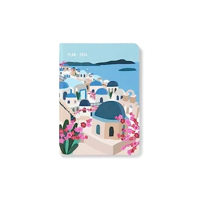Abbildung von Letts of London Wanderlust A6 Woche auf 2 Seiten mehrsprachig Santorini 2024