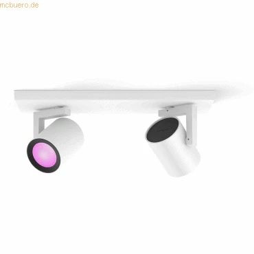 Abbildung von Philips Hue White &amp; Color Ambiance Argenta Deckenlampe mit Zweierspot, dimmbare LED Spots für das Lichtsystem 16 Mio. Farben, smarte Lichtsteuerung über Sprache und App, weiß