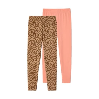 Abbildung von Vertbaudet 2ERPACK Leggings Hosen für Kinder, Größe: 146/152, Beige