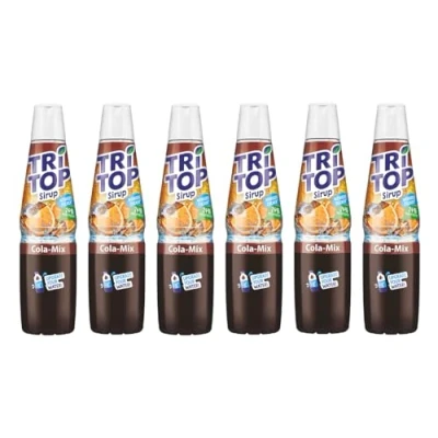Abbildung von TRI TOP Orange Cola Mix kalorienarmer Sirup für Erfrischungsgetränk, Cocktails oder Süßspeisen wenig Zucker (6 x 600ml)