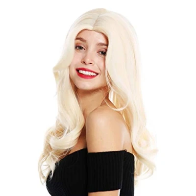 Abbildung von WIG ME UP 1953 88 Perücke Damenperücke lang leicht gewellt Mittelscheitel Hellblond Lichtblond