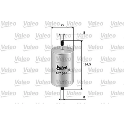 Abbildung von VALEO 587016 Kraftstofffilter Leitungsfilter 8 RENAULT: ESPACE 3, LAGUNA 1, 1 Grandtour