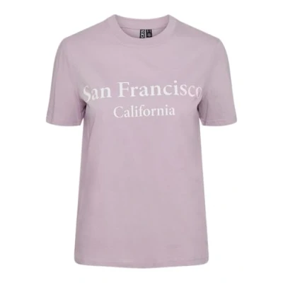 Abbildung von PIECES Women&#039;s Pcfreya Ss Tee Bc T Shirt, Dawn Pink/Print:Bright White, M