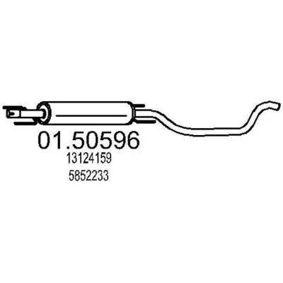 Abbildung von MTS 01.50596 Mittelschalldämpfer 1830 OPEL: Zafira B, A