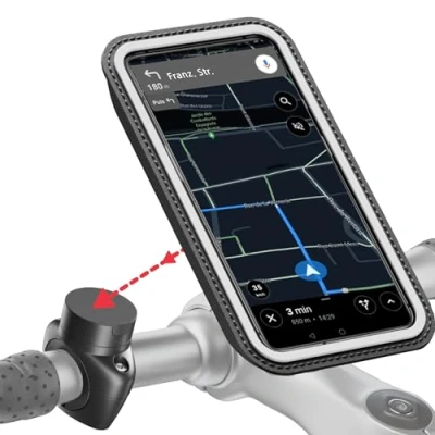 Abbildung von Shapeheart französische Innovation, magnetische Fahrrad Telefonhalterung Pro mit Abnehmbarer wetterfester Hülle. Handyhalterung für Fahrräder, Roller, Mountainbikes... Fahrradzubehör