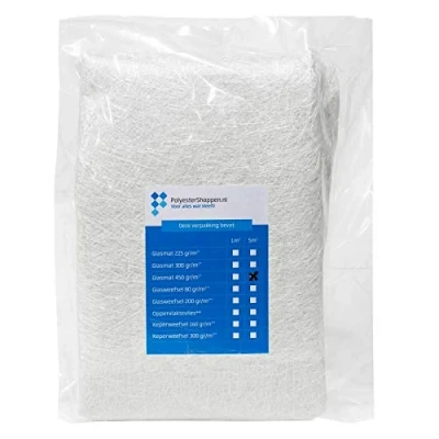 Abbildung von Glasfasermatte, Glasmatte, Glasfasergewebe/CSM 5m2 450 gr/m2 Speziell für Polyesterharze Gute Imprägnierung GFK matten, Fiberglas, Glasfaservlies, Glasgewebe, Rovinggewebe