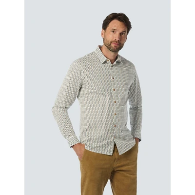 Abbildung von NO Excess Stylish Winter WITH Dynamic Allover Pattern Hemd, Herren, Größe: Large, White