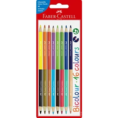 Abbildung von Faber Castell Buntstift Bicolor, (8 tlg), 16 Farben