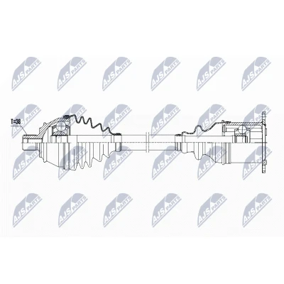 Abbildung von NTY NPW AU 023 Antriebswelle Vorderachse links 543 Automatikgetriebe AUDI: A6 C6 Avant, Limousine