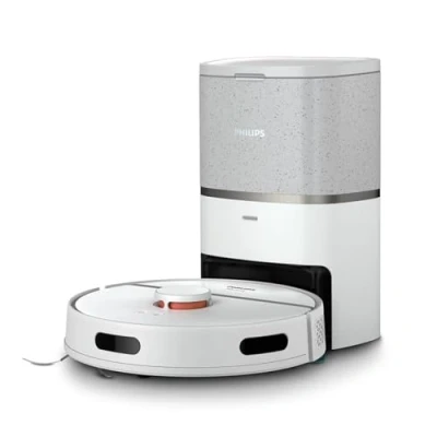 Abbildung von Philips 3000 series HomeRun Aqua XU3110/02 Saug und Wischroboter, Kombi, Grau, Metallisch, Rund, Light/Beluga Metallic, 0,35 l, 54 dB