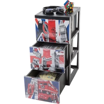 Abbildung von Iris Ohyama, Aufbewahrungsturm aus Kunststoff, Aufbewahrungsschublade für 15 l Schlafzimmer, SCF 303, London, ergonomischer Griff ? B39,5 x T29 H61,5 cm