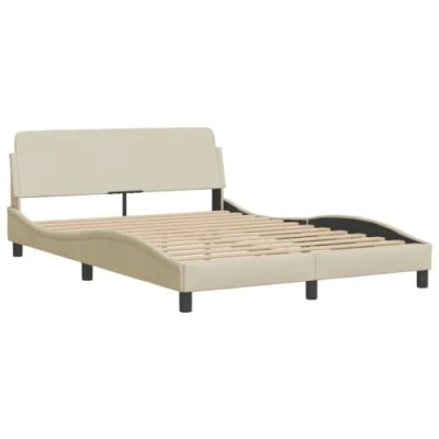 Abbildung von vidaXL Bettgestell ohne Matratze Creme 120x200 cm Stoff