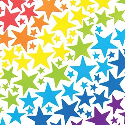 Abbildung von Baker Ross AX412 Stern Moosgummi Sticker in Regenbogen Farben 210 Stück, Bunte Schaumstoff Aufkleber für Kinder zum Basteln, Gestalten und Dekorieren, Bastelmaterial Schultüten