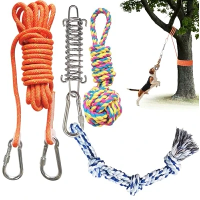 Abbildung von TUAHOO Hundespielzeug Seil für Aggressive Kauer unzerstörbares mittelgroße und große Hunde, Interaktive Spielzeug mit Bungee Hundseil zum Tauziehen, Zahnen Kauspielzeug