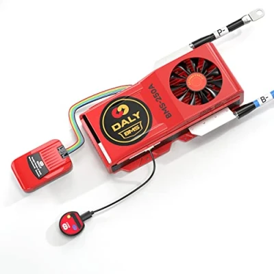 Abbildung von DALY BMS Parallelmodul 1 A mit Smart LiFePo4 8S 24 V 250 Lüfter und CAN Port, Bluetooth Dongle für bewertete 3,2 Lithium Batteriepacks, Wechselrichter, USV Heimspeichersystem