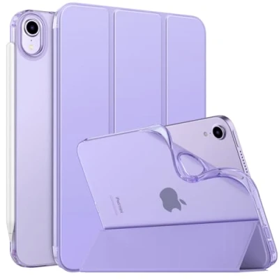 Abbildung von MoKo Hülle Kompatibel mit Neues iPad Mini (A17 Pro) 2024, 6.Generation Tasche 2021 (8,3 Zoll), Weiches TPU Transluzent Rückendeckel Schlankes Etui für 7/6 Gen, Flieder Lila
