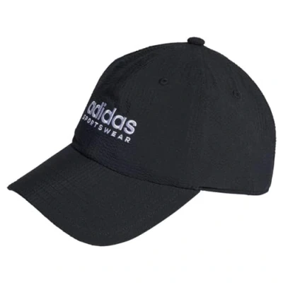 Abbildung von adidas Seersucker Dad Cap Verschluss, Black/White, One Size 54cm