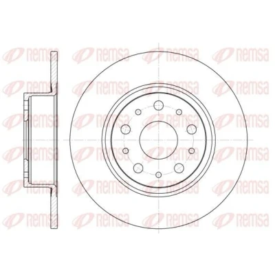 Abbildung von REMSA 6457.00 Bremsscheibe Hinterachse 276, 276 10 5 voll ALFA ROMEO: 166, LANCIA: Kappa Limousine