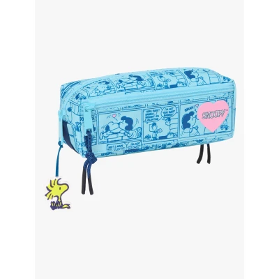 Abbildung von Snoopy Love Federmäppchen, klein, Federmäppchen für Kinder, ideal Kinder im Schulalter, bequem und vielseitig, Qualität Widerstandsfähigkeit, 22 x 6 8,5 cm, hellblau, M, Lässig