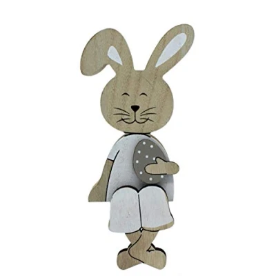Abbildung von DARO DEKO Holz Hase mit Osterei Kantenhocker 8 x 18cm 1 Stück