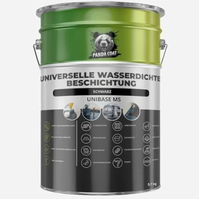 Abbildung von PandaCoat Wasserdichte Dichtmasse Flüssigkunststoff Abdichtung Schwarz Dachrinne abdichten Flachdachabdichtung Beton, Metall &amp; Holz Dichtschlämme Dachabdichtung flüssig (5.7kg)