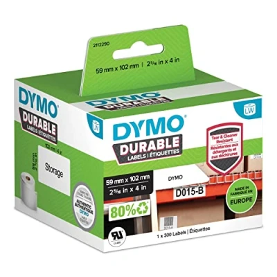 Abbildung von Dymo Durable 2112290 Etikett Schwarz auf Weiß