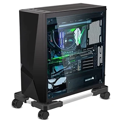 Abbildung von Whchiy CPU Ständer Computer Desktop Universal Einstellbare Halterung mit 4 Rollen Unter Schreibtisch