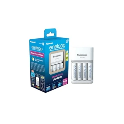 Abbildung von Eneloop BQ CC55 Mignon AA/Micro AAA Batterie Ladegerät (NiMH Akku Ladegerät, 1 Stück, inkl. 4 Akkus (AA)