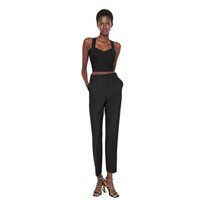 Abbildung von Trendyol Damen Herren Hoher Bund Figurbetont Hose Pants, Schwarz, 36 EU