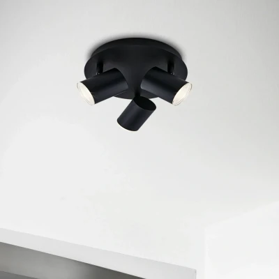 Abbildung von BRILONER Leuchten Deckenspot, Badleuchte, Badlampe, Deckenleuchte, Strahler dreh und schwenkbar, 3x LED/GU10, IP44, Schwarz, 210x112mm (DxH) 2731 035