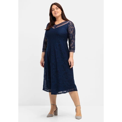Abbildung von Sheego Maxikleid, Damen, Größe: 46, Navy