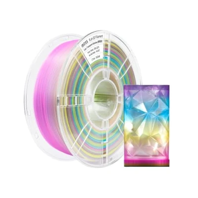 Abbildung von iBOSS PLA Plus (PLA+) 3D Drucker Filament 1,75mm, Maßgenauigkeit +/ 0,02 mm 1 kg Spule (2,2 LBS), Druck für Drucker, Transparent Regenbogen