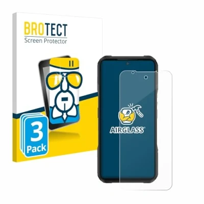 Abbildung von BROTECT Schutzglas für Doogee V20 (3 Stück) Schutzfolie Panzer Folie Glas [Extrem Kratzfest 9H, Anti Fingerprint, Ultra Transparent]