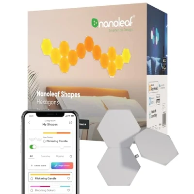 Abbildung von nanoleaf LED Panel Shapes Hexagons, Dimmfunktion, fest integriert, Farbwechsler, Expansion Pack 3 PK, Erweiterung zum Starter Kit